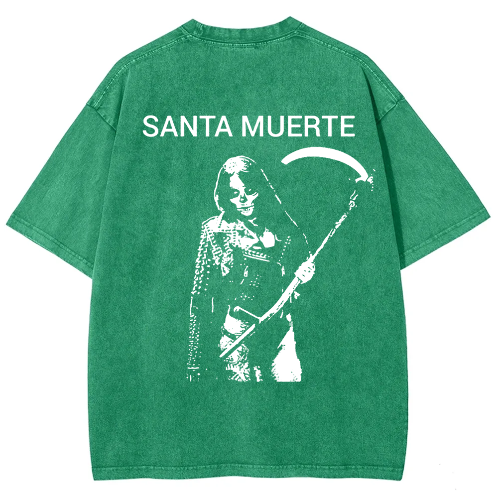 Unisex Vintage Santa Muerte Art Illustration t-Shirt
