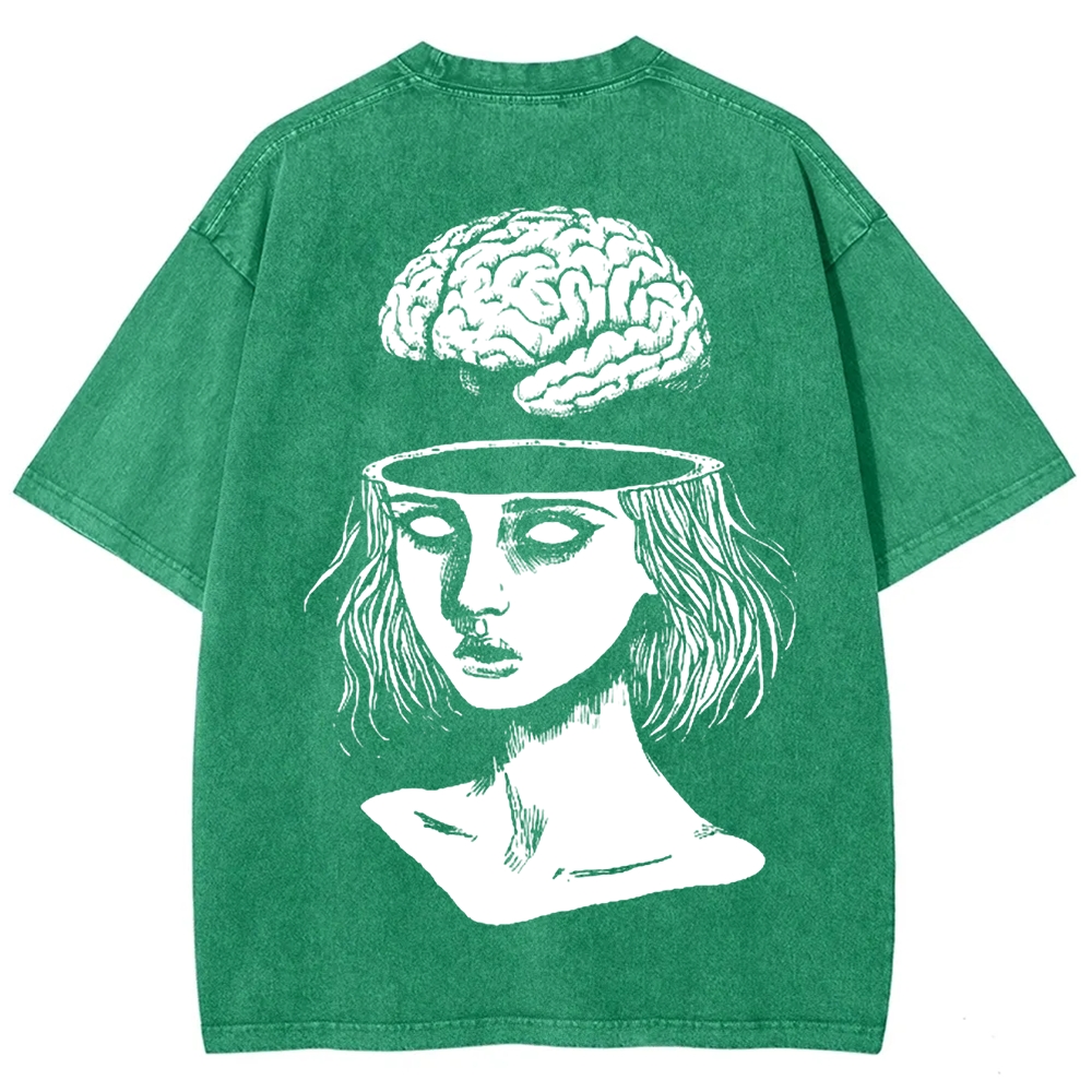 Unisex Vintage  Brain Escape Horror Art  t-Shirt