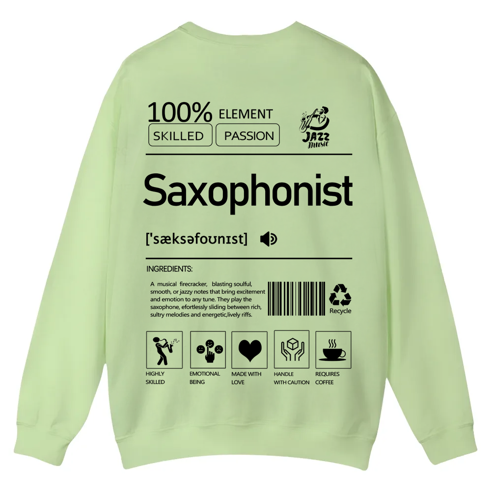 Saxophonist Unisex  Casual Crewneck Sweatshirt wearishow