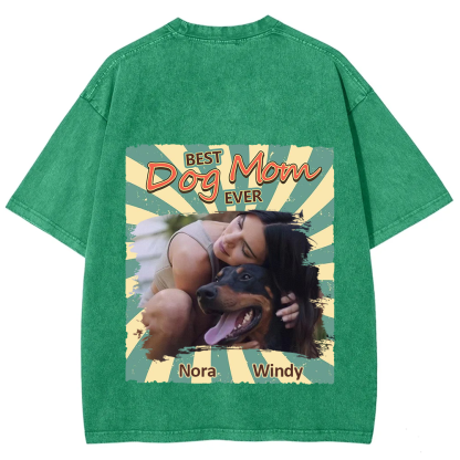 Retro Funny Dog Shirt Photo- Personalized Custom Unisex Fit Washed T-Shirt wearishow