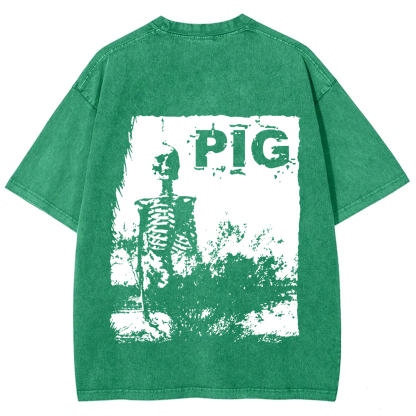 Unisex Vintage Pig Horror Movie t-Shirt