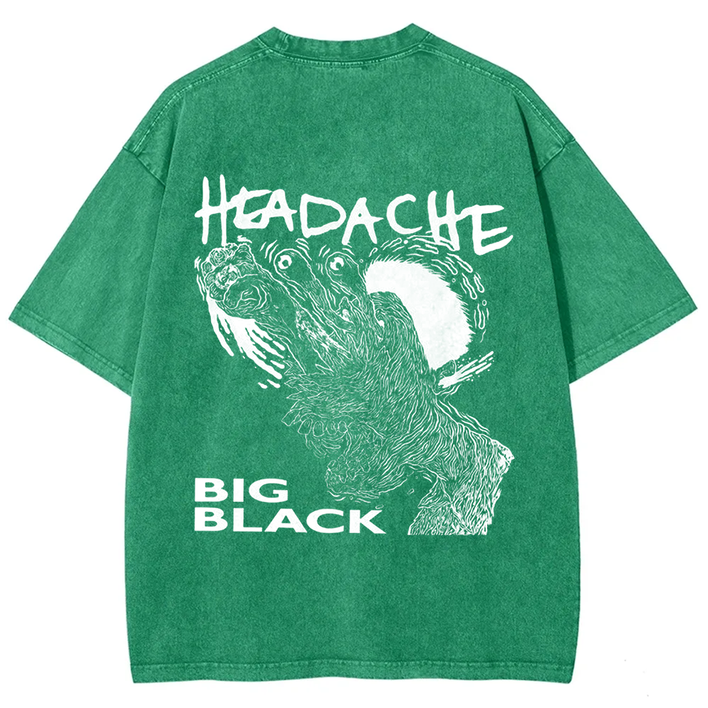 Unisex Vintage  Big Black Headache Song Music t-Shirt