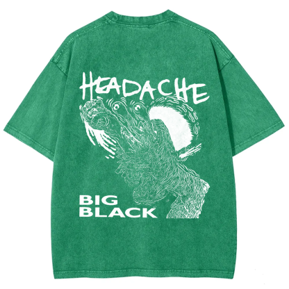 Unisex Vintage  Big Black Headache Song Music t-Shirt