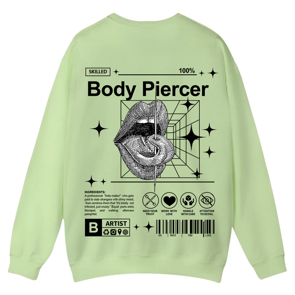 Body Piercer Casual Crewneck Sweatshirt wearishow