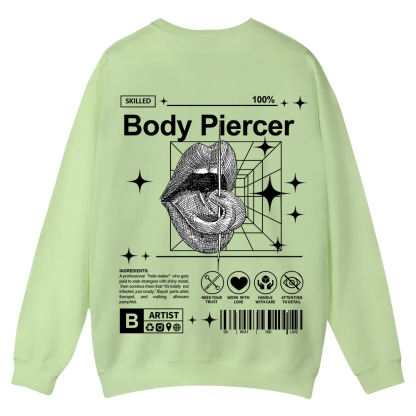 Body Piercer Casual Crewneck Sweatshirt wearishow