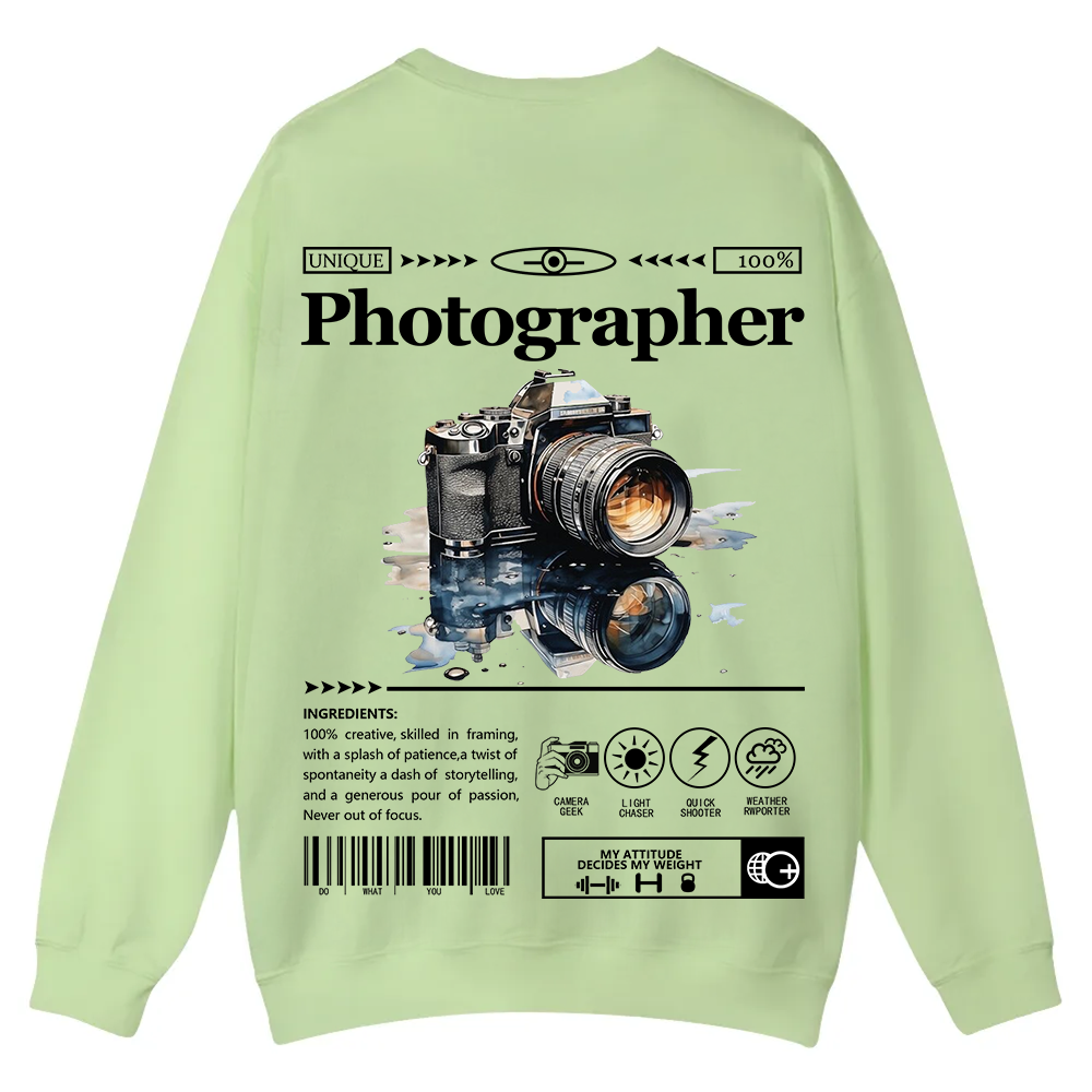 Photographer Casual Crewneck Sweatshirt wearishow