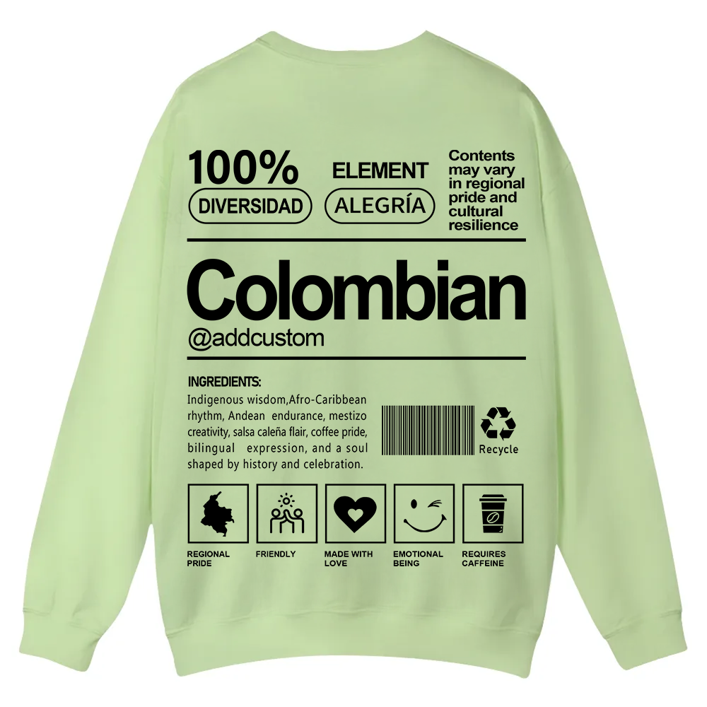 Colombian Addcustom Unisex Fit  Casual Crewneck Sweatshirt wearishow