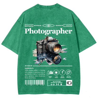 Photographer Unisex Fit Washed T-Shirt