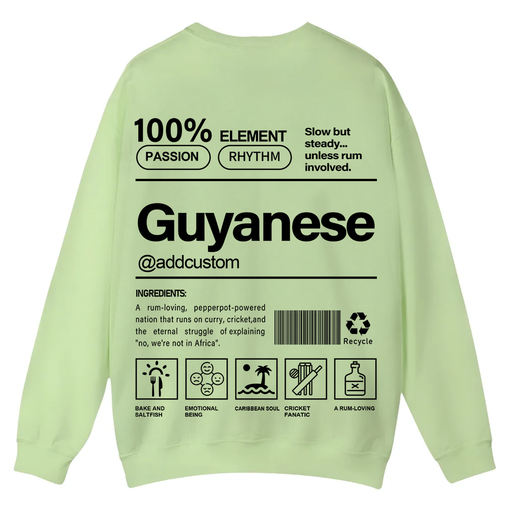 Guyanese Addcustom Unisex Fit  Casual Crewneck Sweatshirt wearishow