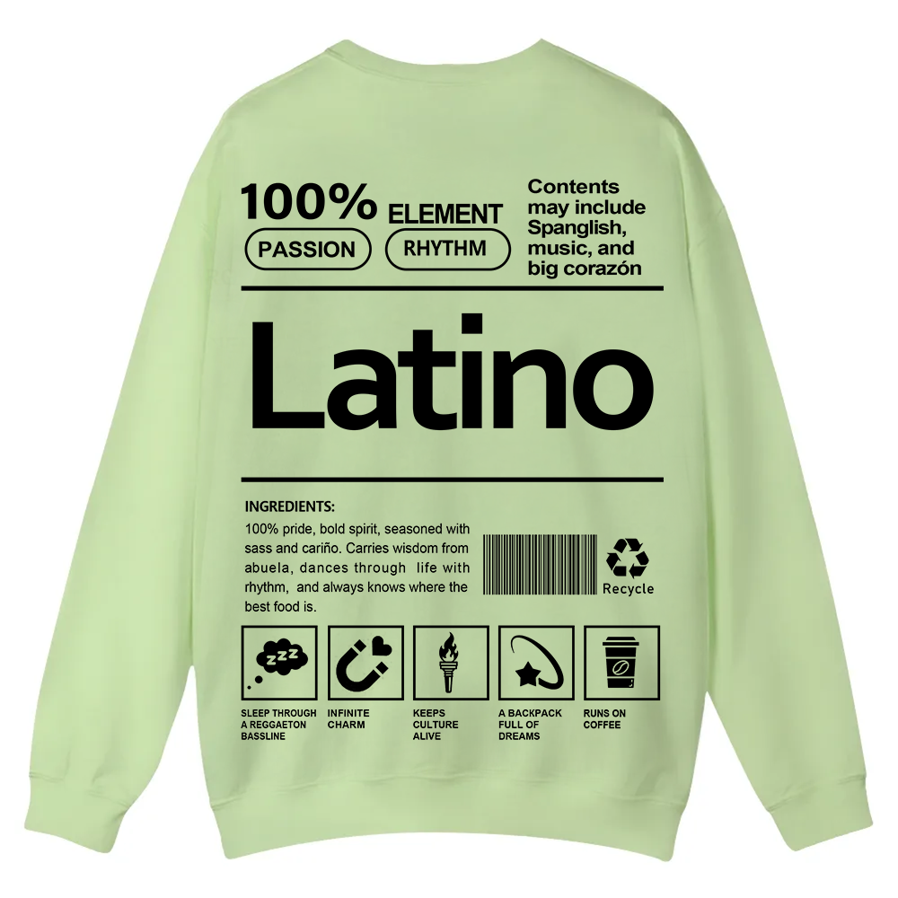 Latino Unisex Fit  Casual Crewneck Sweatshirt wearishow