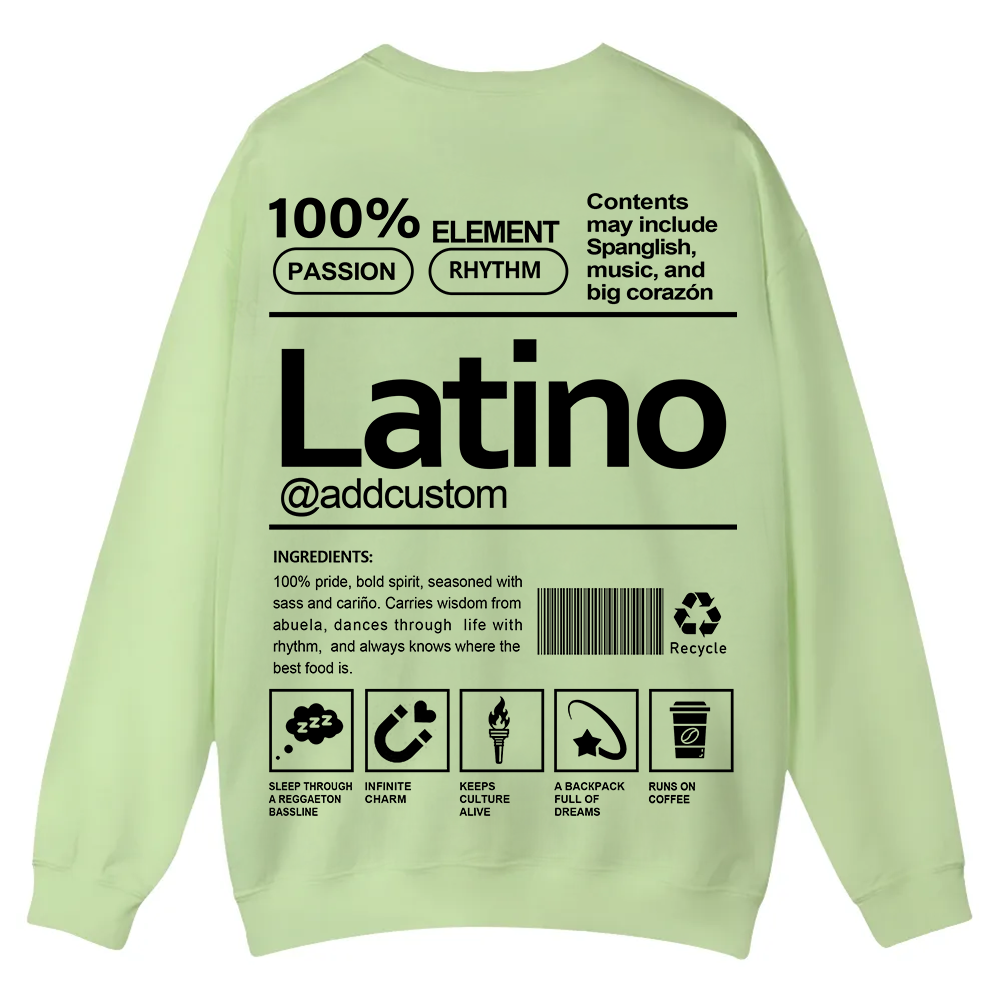 Latino Addcustom Unisex Fit  Casual Crewneck Sweatshirt wearishow