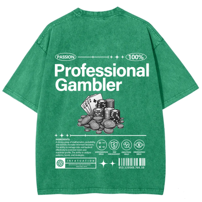 Professional Gambler Unisex Fit Washed T-Shirt