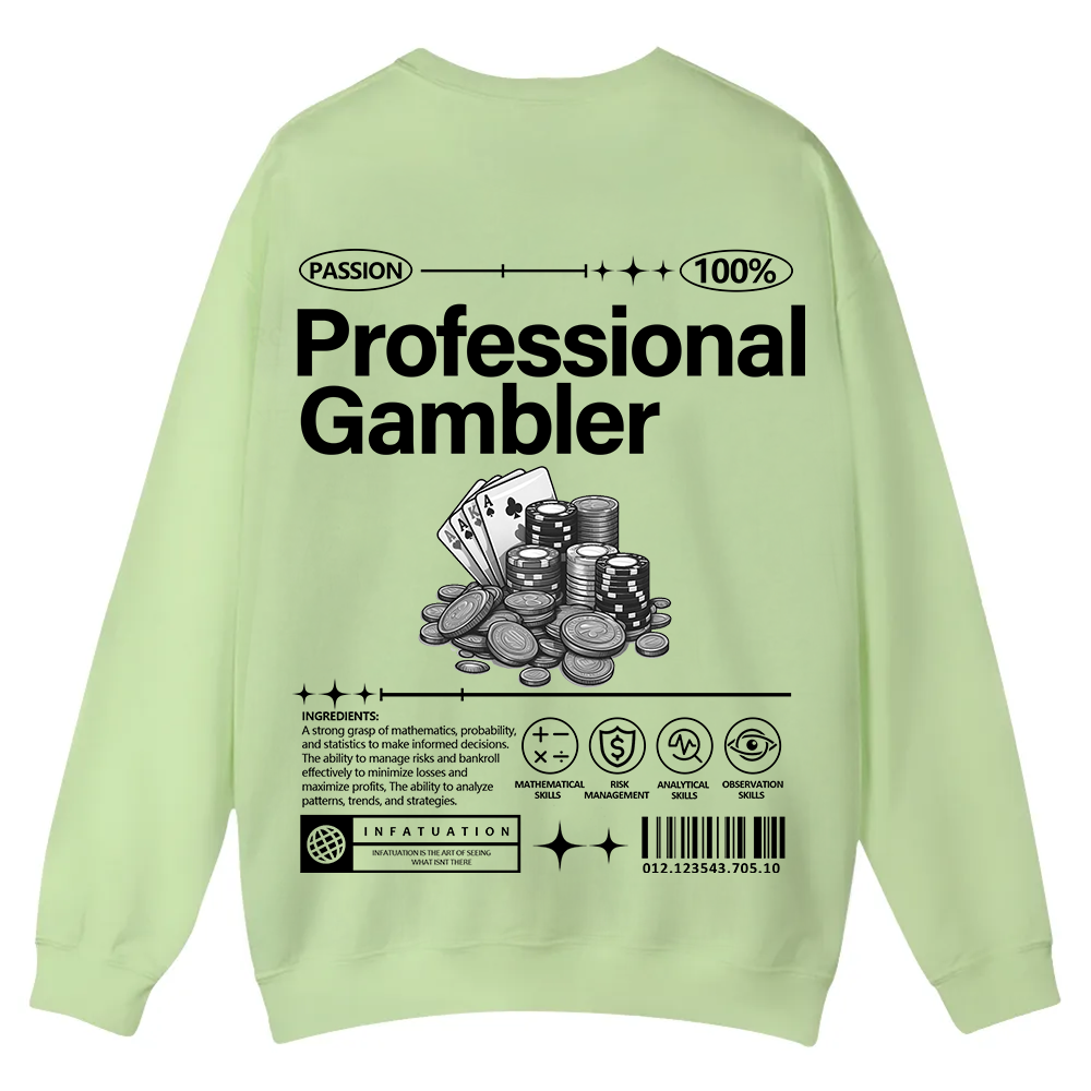 Professional Gambler Casual Crewneck Sweatshirt wearishow
