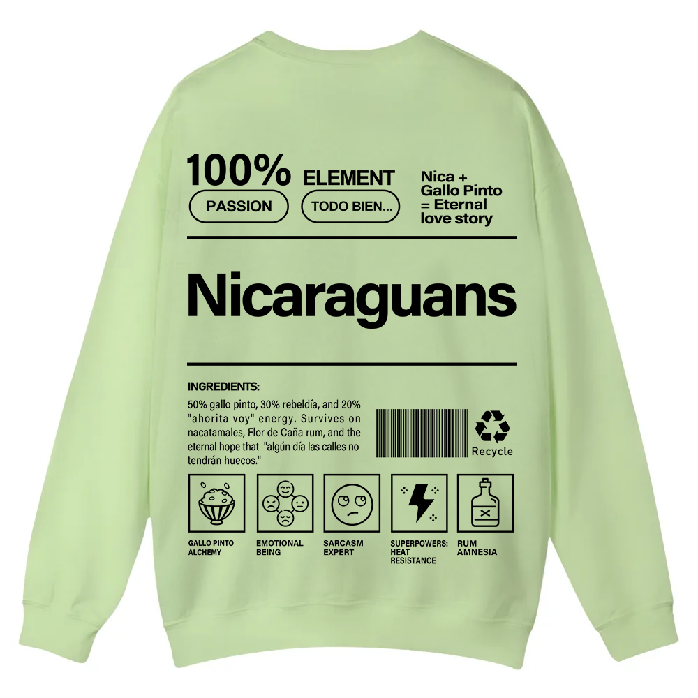 Nicaraguans Unisex Fit  Casual Crewneck Sweatshirt wearishow