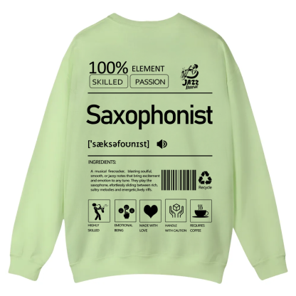 Saxophonist Unisex  Casual Crewneck Sweatshirt wearishow