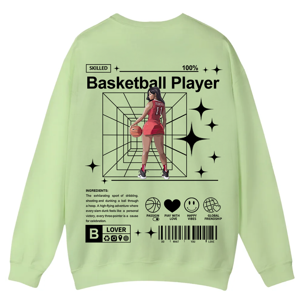 Basketball Player Casual Crewneck Sweatshirt wearishow