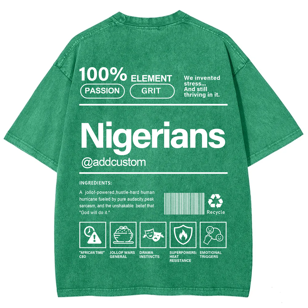 Nigerians Addcustom Unisex Fit  Washed T-Shirt