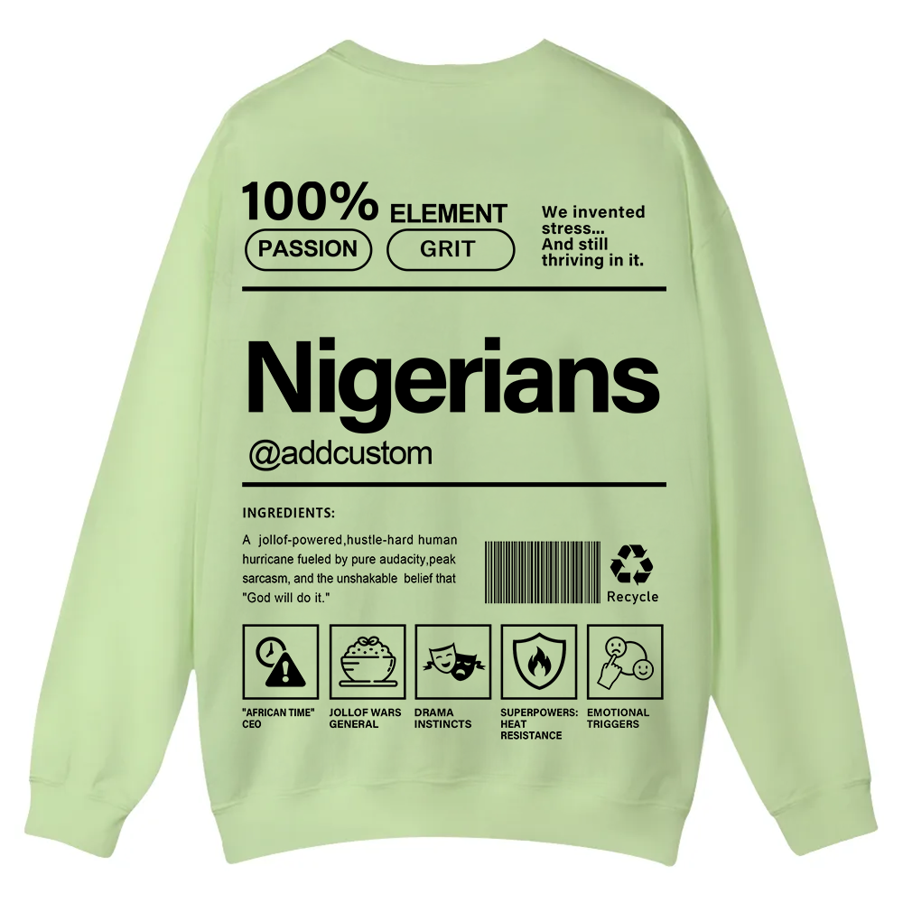 Nigerians Addcustom Unisex Fit  Casual Crewneck Sweatshirt wearishow