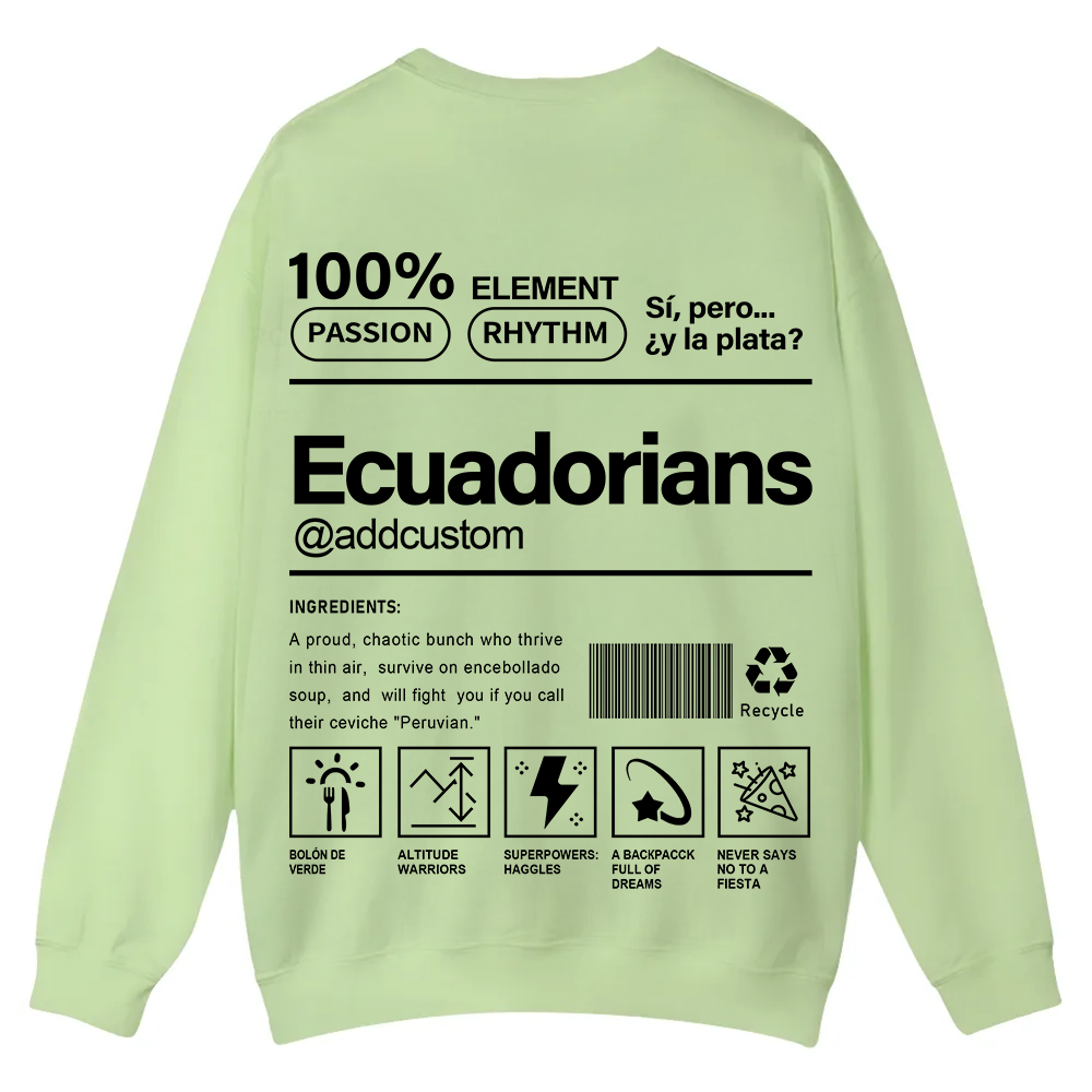 Ecuadorians Addcustom Unisex Fit  Casual Crewneck Sweatshirt wearishow