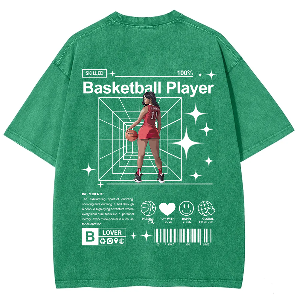 Basketball Player Unisex Fit Washed T-Shirt