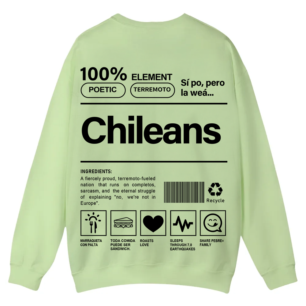 Chileans Unisex Fit  Casual Crewneck Sweatshirt wearishow