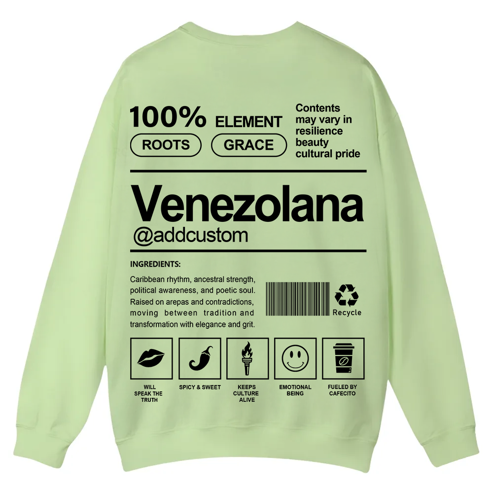 Venezolana Addcustom Unisex Fit  Casual Crewneck Sweatshirt wearishow
