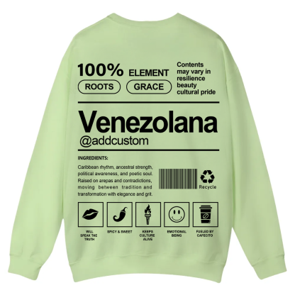 Venezolana Addcustom Unisex Fit  Casual Crewneck Sweatshirt wearishow