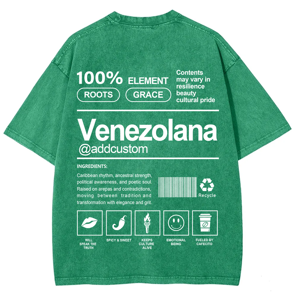 Venezolana Addcustom Unisex Fit  Washed T-Shirt
