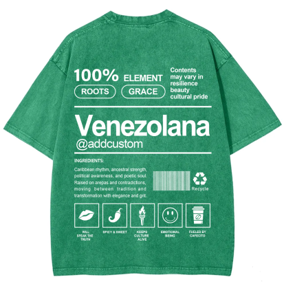 Venezolana Addcustom Unisex Fit  Washed T-Shirt