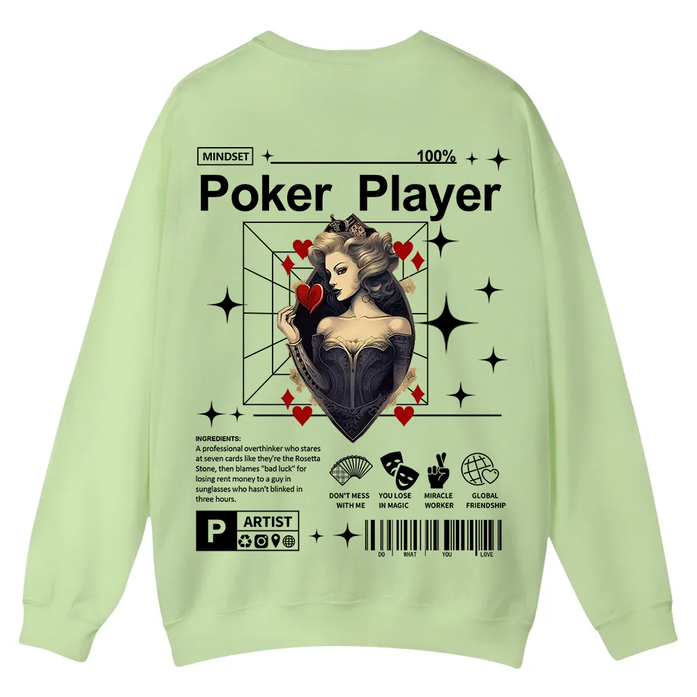 Poker Player Casual Crewneck Sweatshirt wearishow
