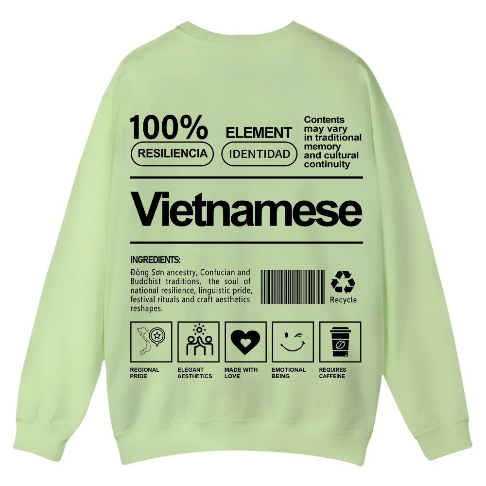 Vietnamese Unisex Fit  Casual Crewneck Sweatshirt wearishow