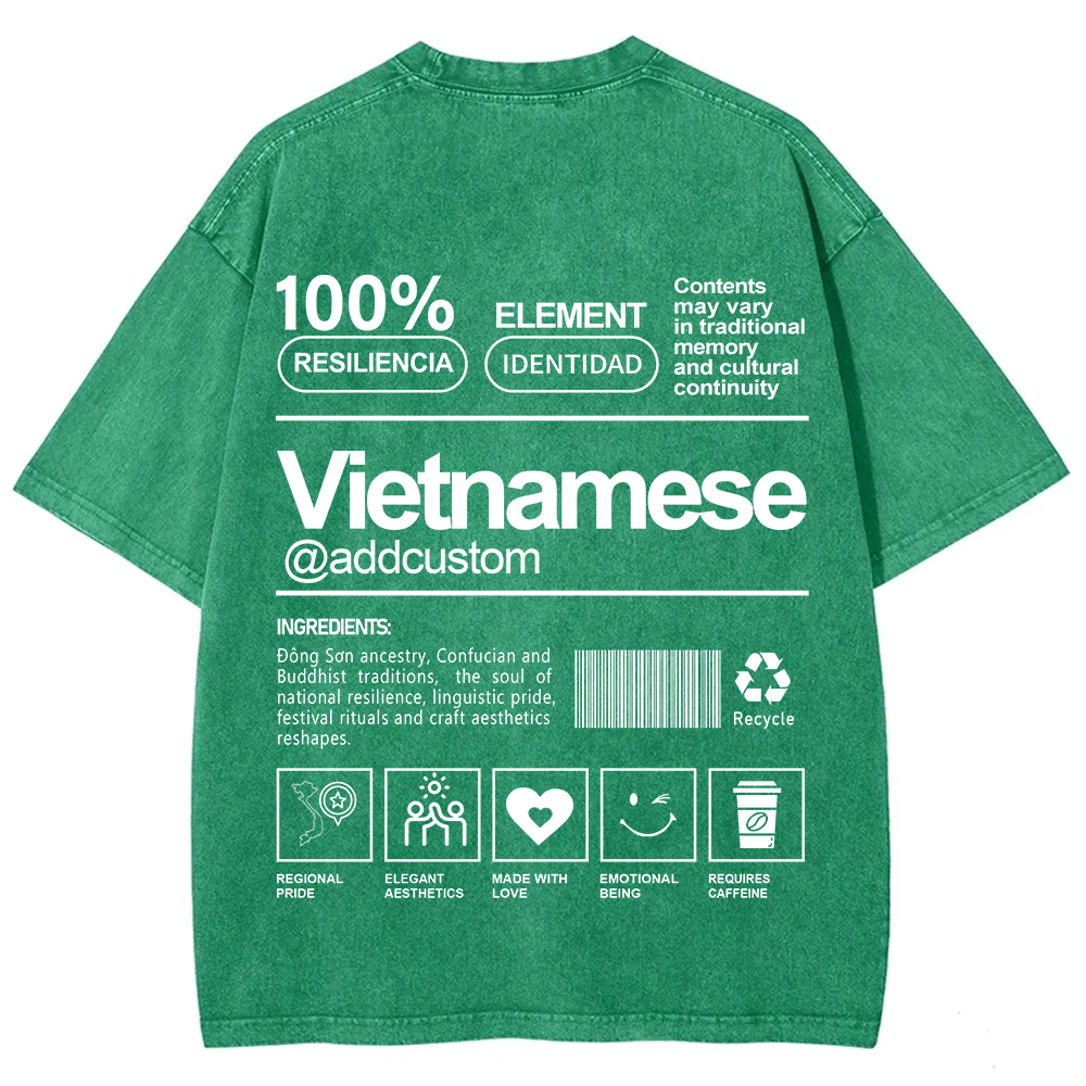 Vietnamese Addcustom Unisex Fit  Washed T-Shirt