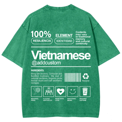 Vietnamese Addcustom Unisex Fit  Washed T-Shirt