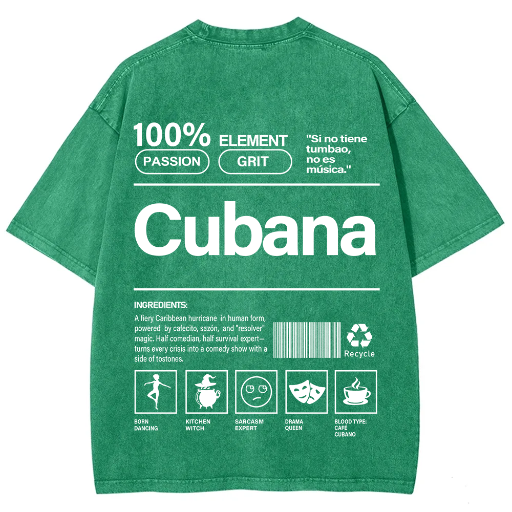 Cubana Unisex Fit  Washed T-Shirt