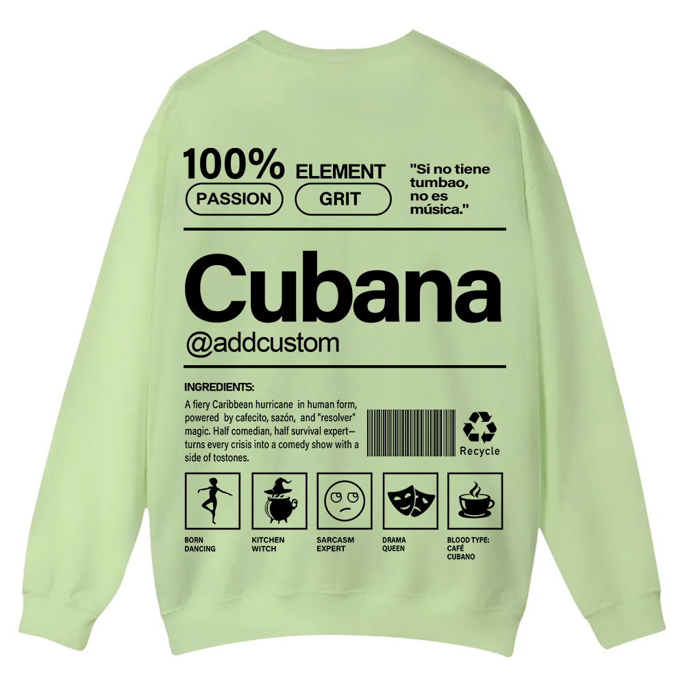 Cubana Addcustom Unisex Fit  Casual Crewneck Sweatshirt wearishow