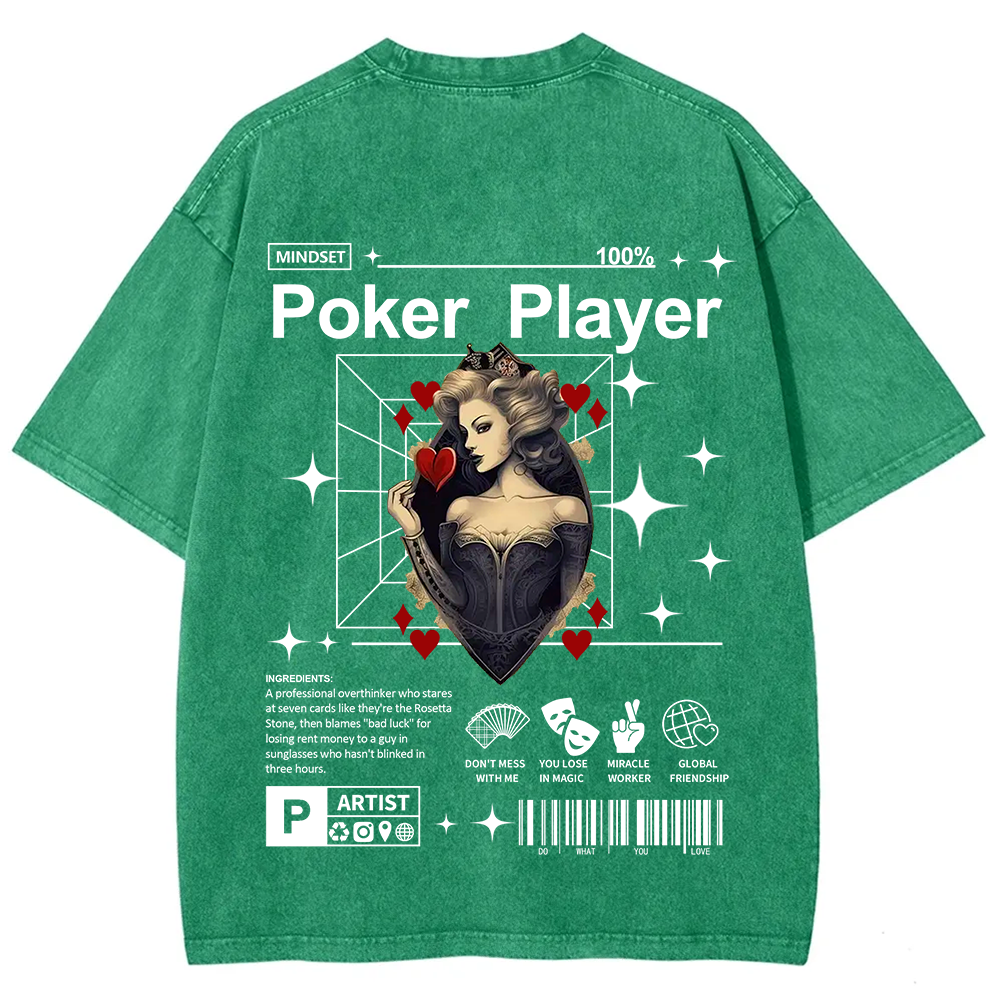Poker Player Unisex Fit Washed T-Shirt
