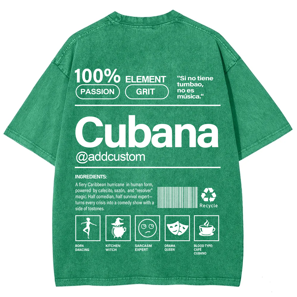 Cubana Addcustom Unisex Fit  Washed T-Shirt