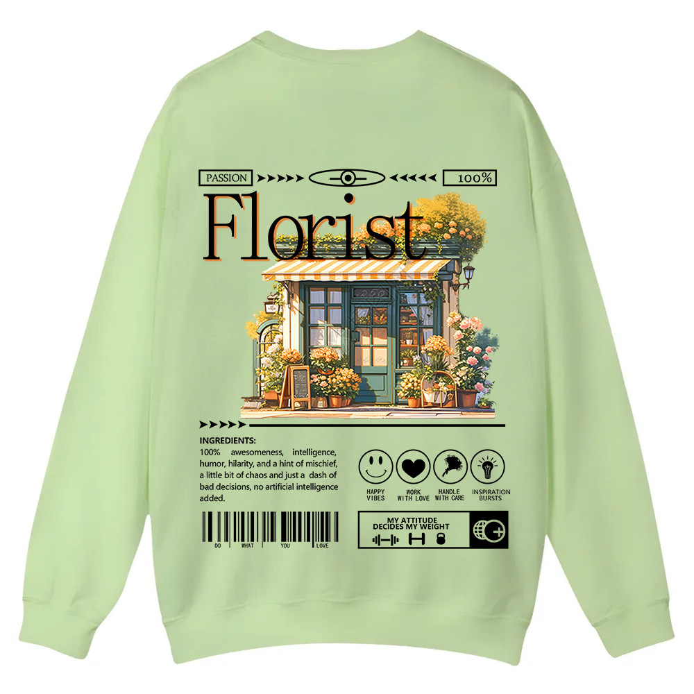 Florist Casual Crewneck Sweatshirt wearishow