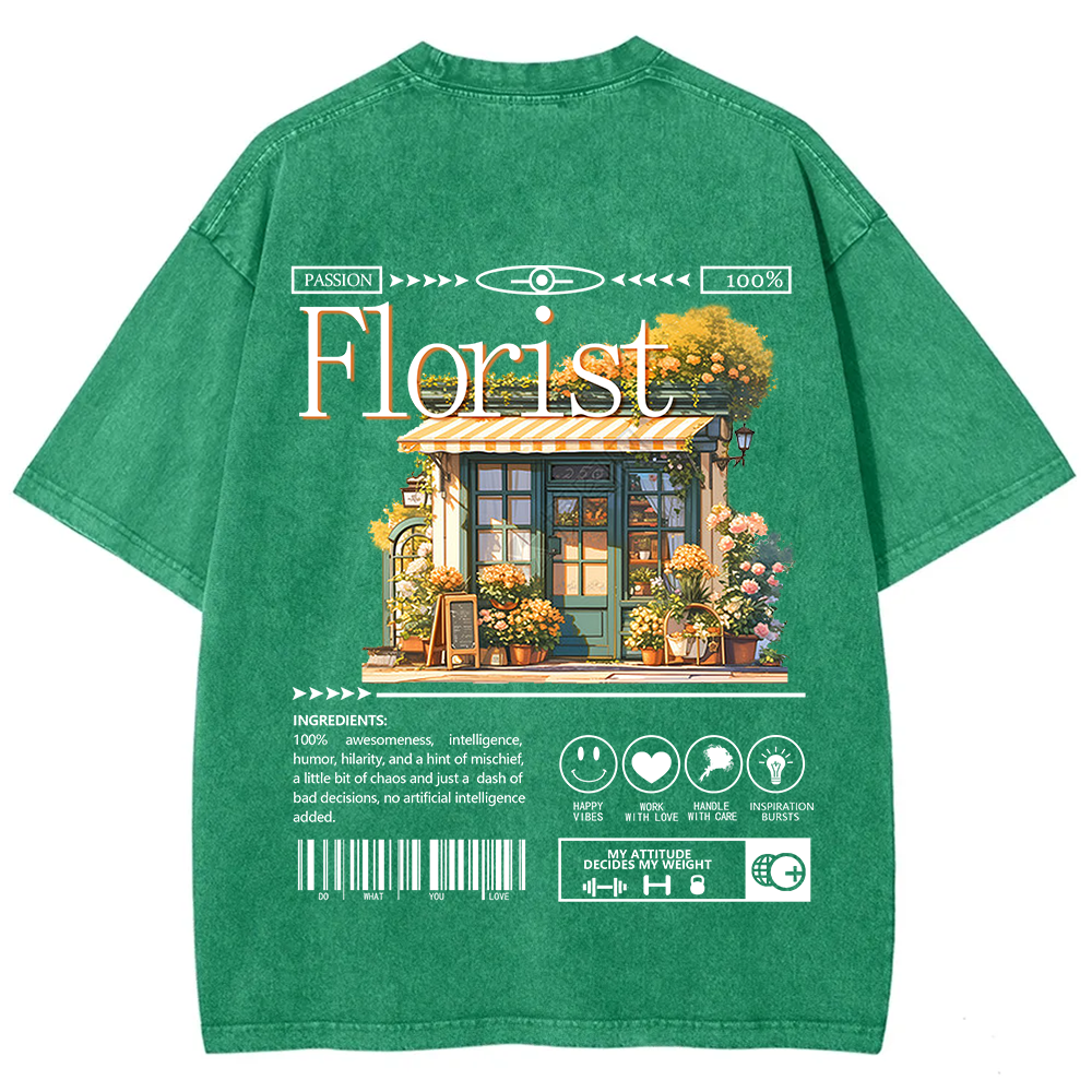 Florist Unisex Fit Washed T-Shirt