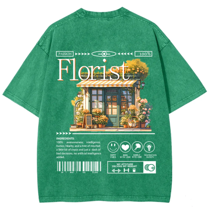 Florist Unisex Fit Washed T-Shirt