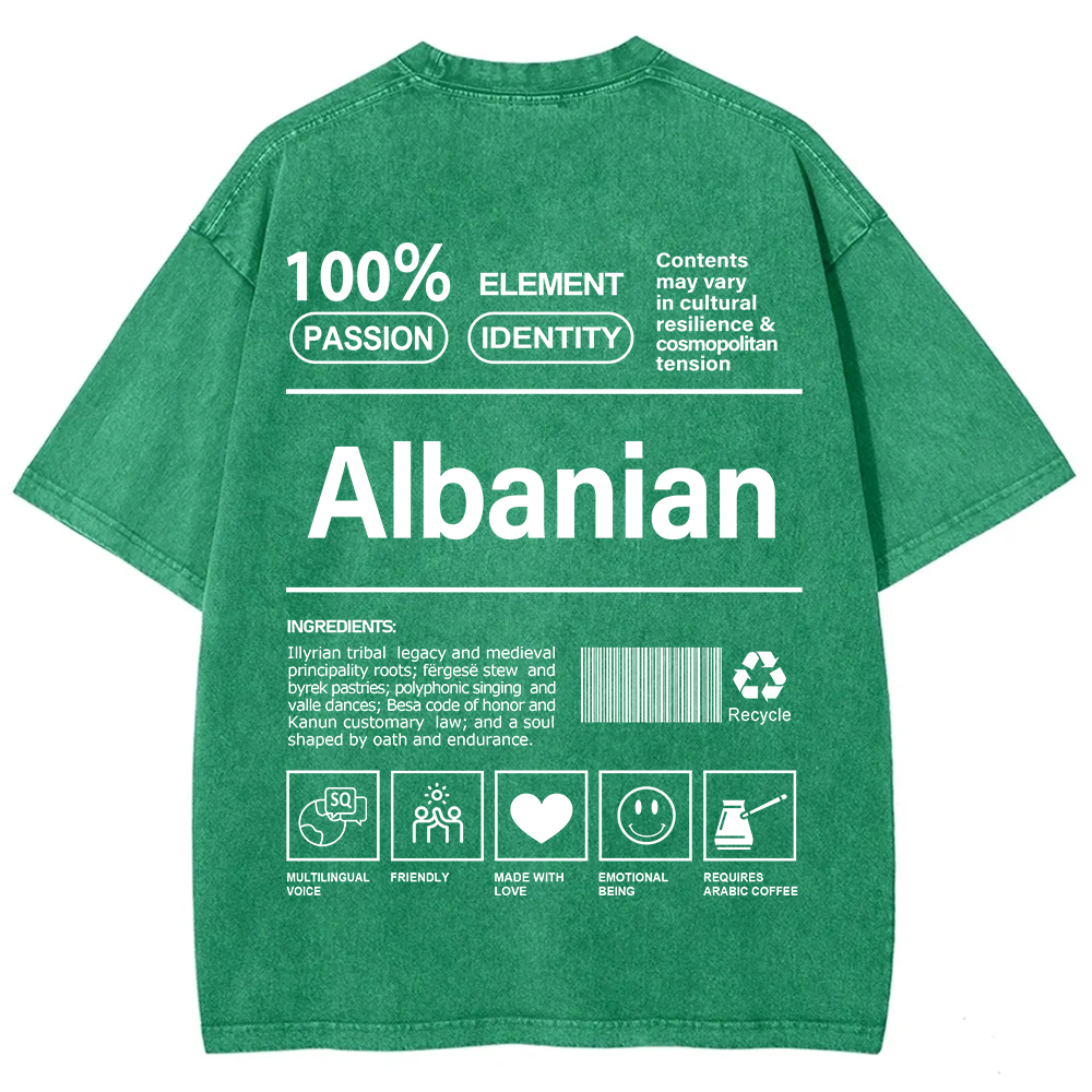 Albanian Unisex Fit  Washed T-Shirt