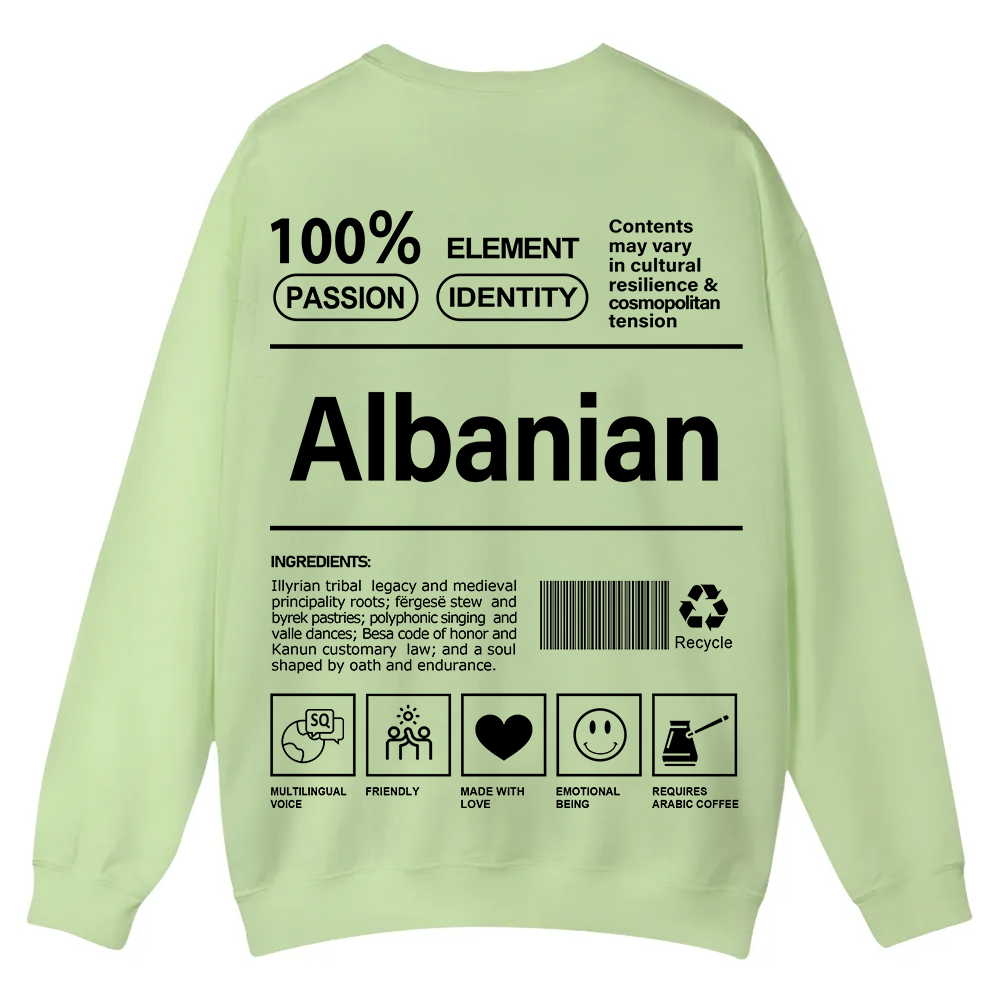 Albanian Unisex Fit  Casual Crewneck Sweatshirt wearishow