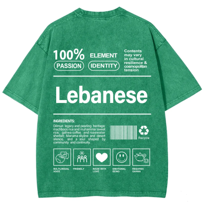 Lebanese Unisex Fit  Washed T-Shirt