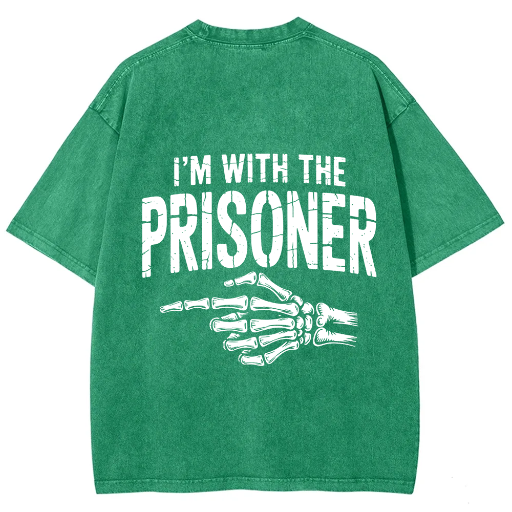 Unisex Vintage I'M With Prisoner Matching Couple Easy Halloween t-Shirt