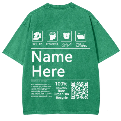 QR Code Customized Unisex Fit Washed T-Shirt