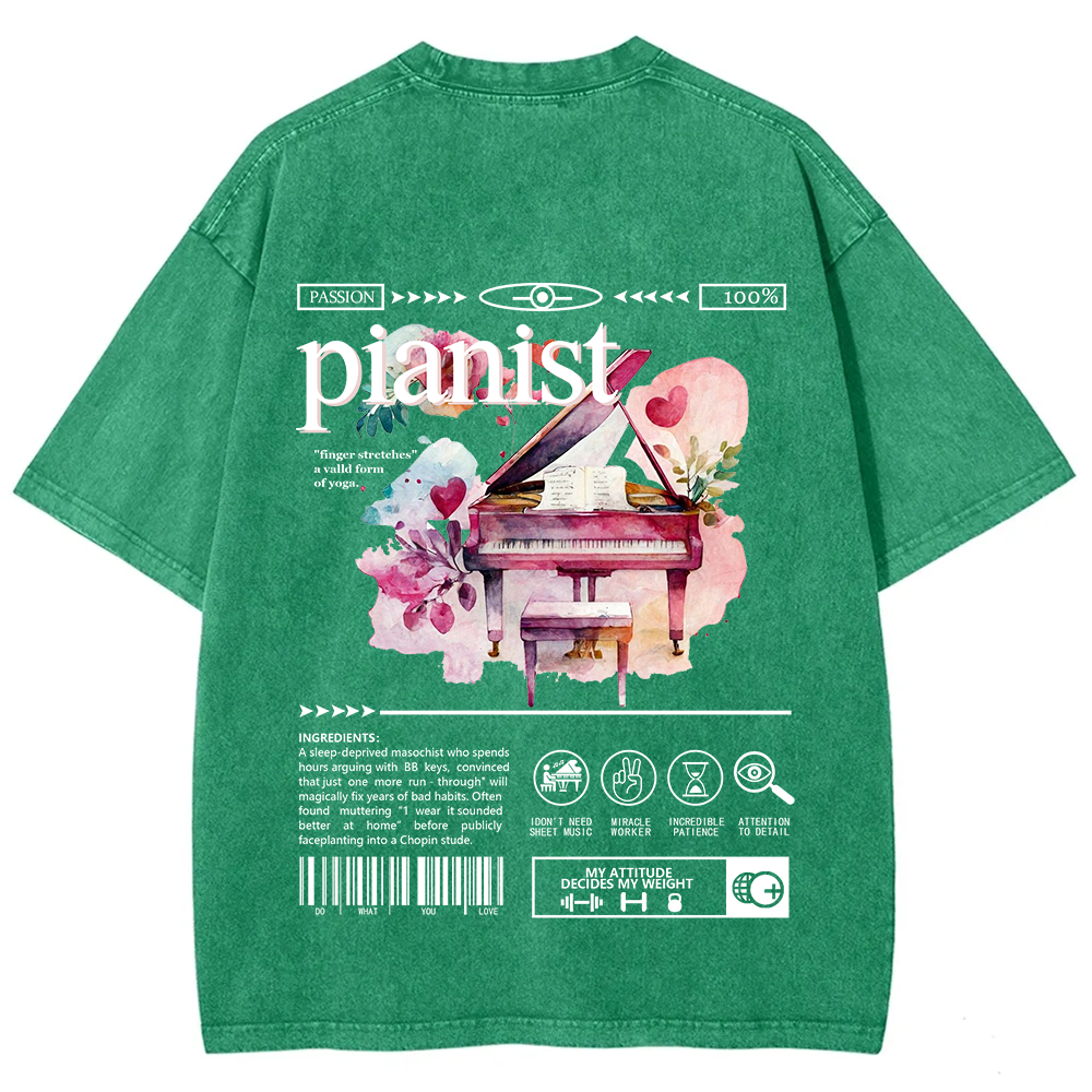Pianist Unisex Fit Washed T-Shirt
