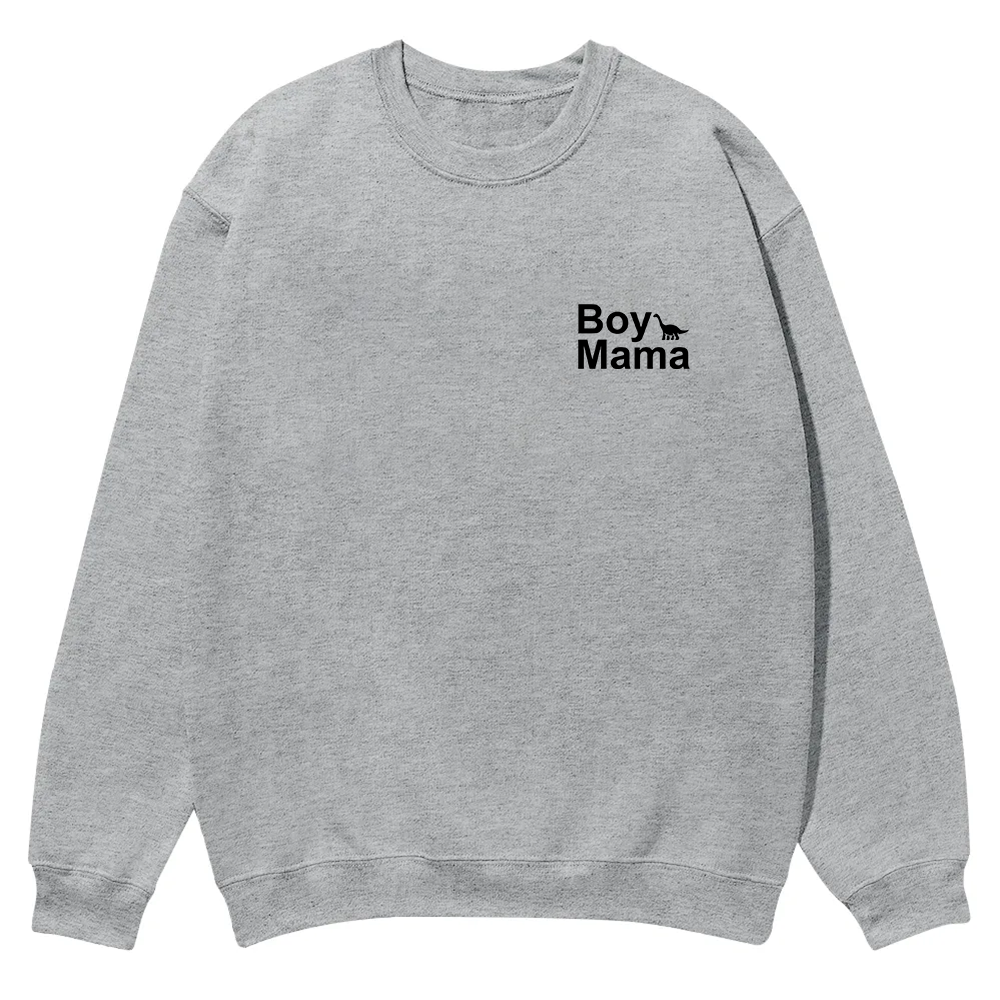 Boy Mama Casual Crewneck Sweatshirt wearishow