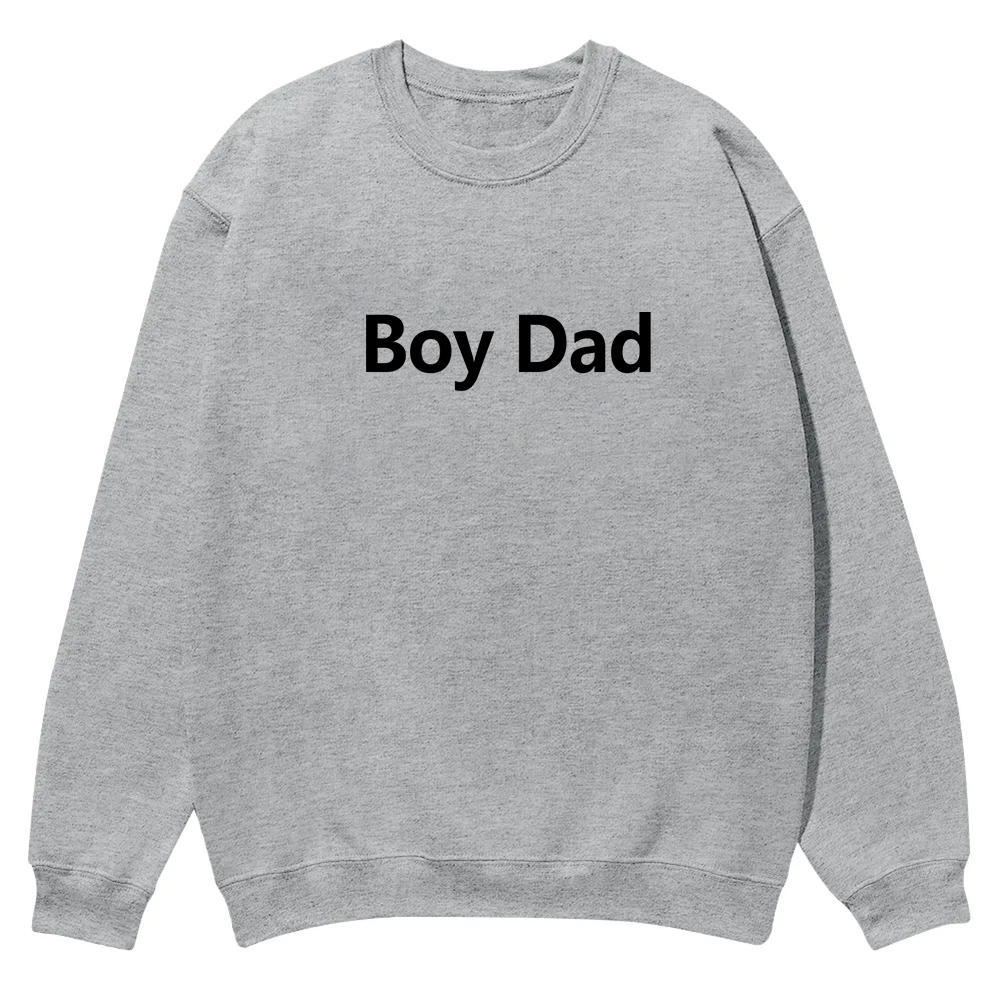Boy Dad Casual Crewneck Sweatshirt wearishow