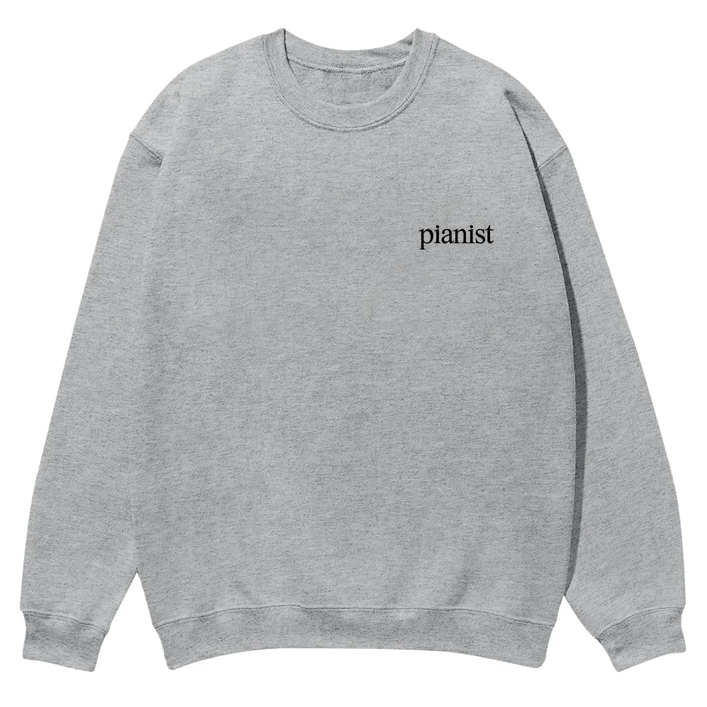 Pianist Casual Crewneck Sweatshirt wearishow