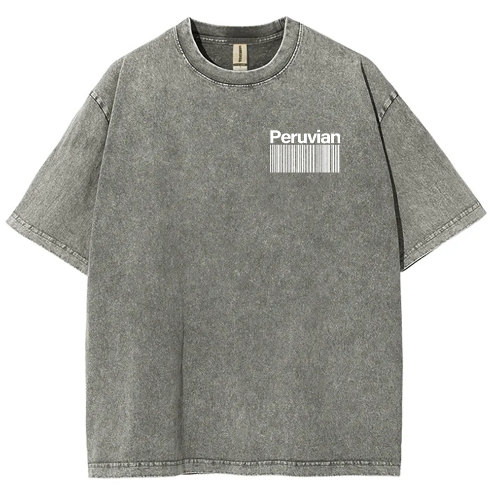 Peruvian Addcustom Unisex Fit  Washed T-Shirt